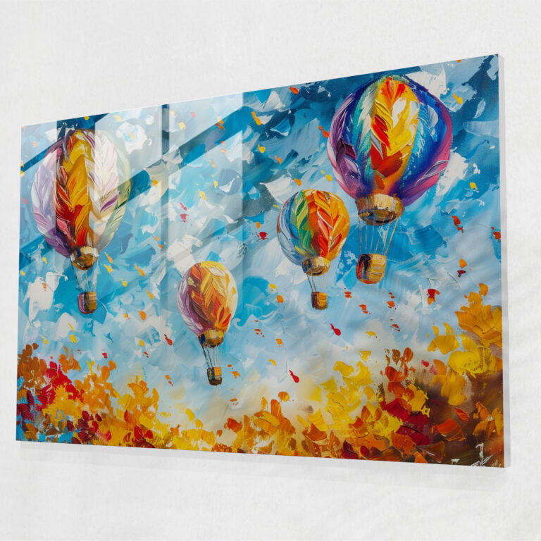Leonid Afremov Glass Print - Hot Air Balloons - Leonid Afremov, Leonid Afremov, Wall Decoration, Glass Wall Art