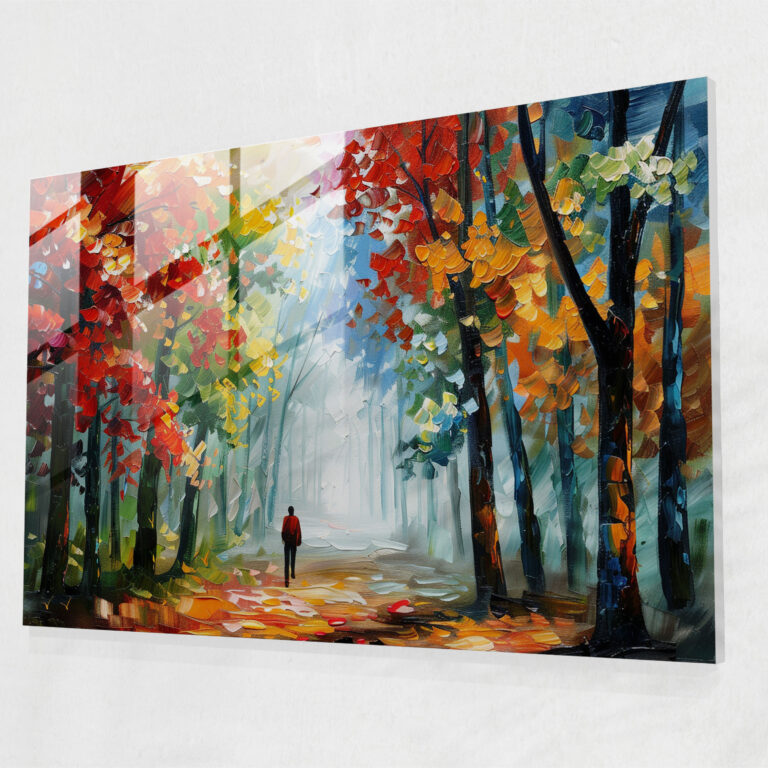 Leonid Afremov Glass Print - Autumn Forest - Leonid Afremov, Autumn Forest, Glass Print, Wall Decoration