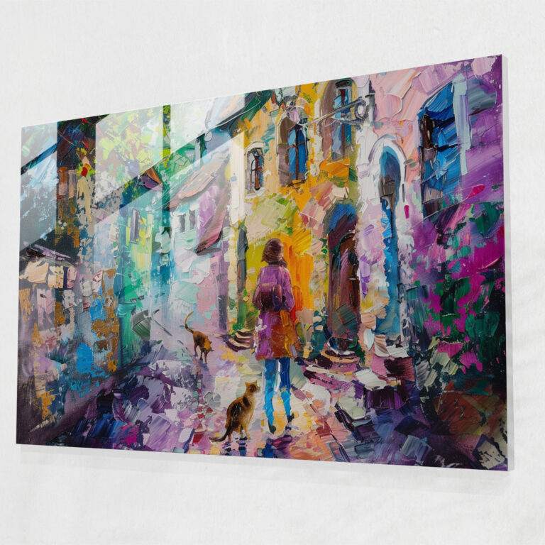 Leonid Afremov Glass Print - Whimsical Cats - Leonid Afremov, Modern Art, Glass Print, Glass Art
