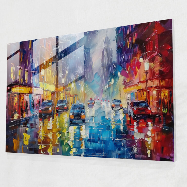 Leonid Afremov Glass Print - Colorful Cityscape Glass Wall Art - Leonid Afremov, Wall Decoration, Glass Print, Glass Art