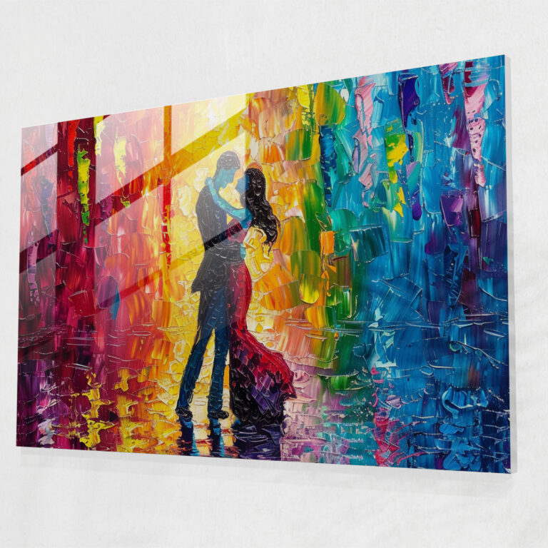 Leonid Afremov Glass Print - Romantic Couple Glass Wall Art - Leonid Afremov, Home Decoration, Leonid Afremov, Glass Art