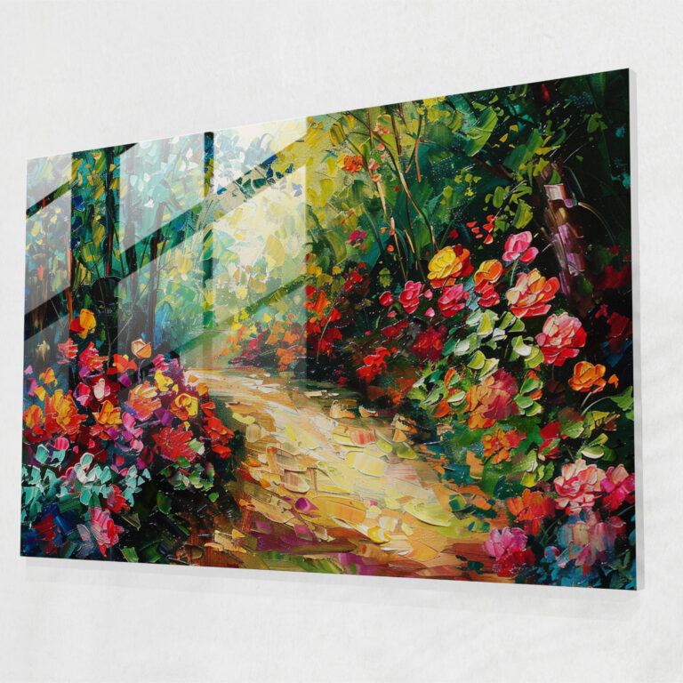Leonid Afremov Modern Art - Vibrant Flowers Glass Print - Leonid Afremov, Leonid Afremov, Modern Art, Glass Art