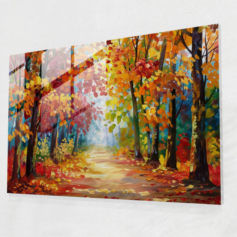 Leonid Afremov Glass Art - Autumn Forest Glass Print - Leonid Afremov, Glass Print, Wall Decoration, Glass Art