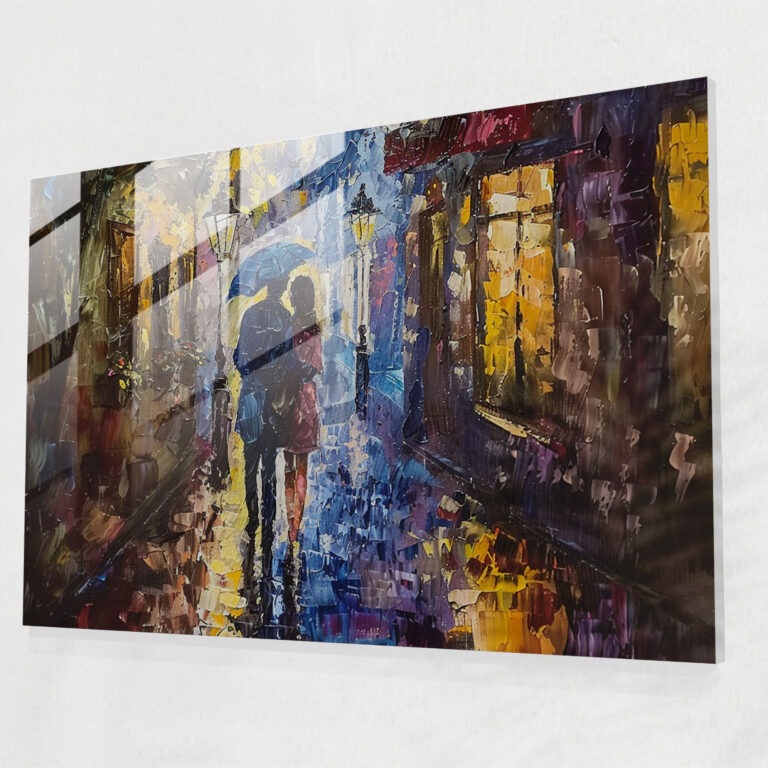 Rainy Night Leonid Afremov Glass Wall Art - Leonid Afremov, Modern Art, Glass Print, Wall Decoration