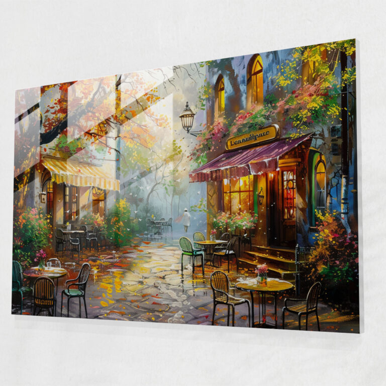Cozy Cafe Leonid Afremov Glass Wall Art - Leonid Afremov, Leonid Afremov, Modern Art, Glass Print