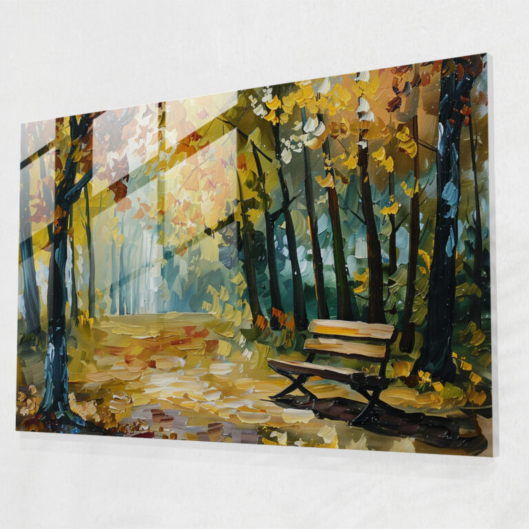 Leonid Afremov Glass Wall Art: Peaceful Park Scene - Leonid Afremov, Home Decoration, Glass Print, Wall Decoration