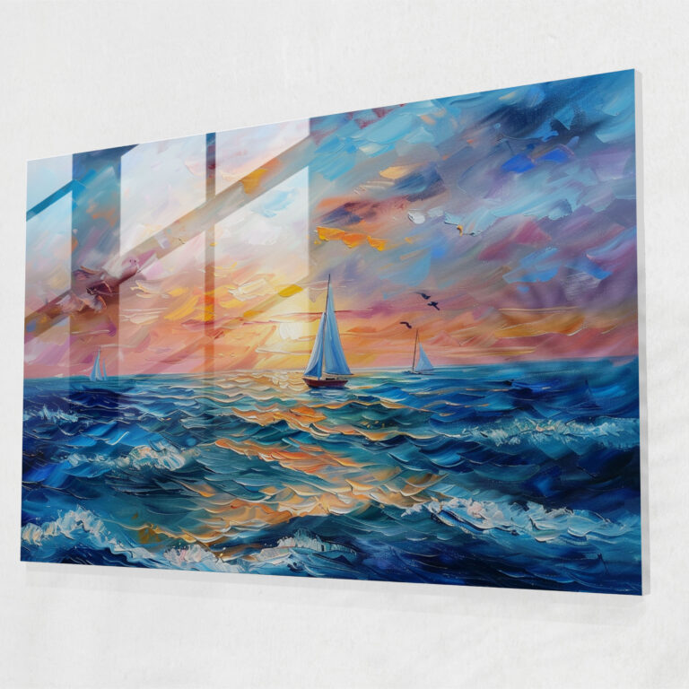 Leonid Afremov Glass Print: Serene Seascape Glass Wall Art - Leonid Afremov, Glass Wall Art, Glass Art, Wall Decoration