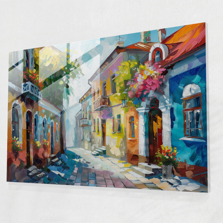 Leonid Afremov Glass Print: Whimsical Street Glass Wall Art - Leonid Afremov, Modern Art, Home Decoration, Wall Decoration