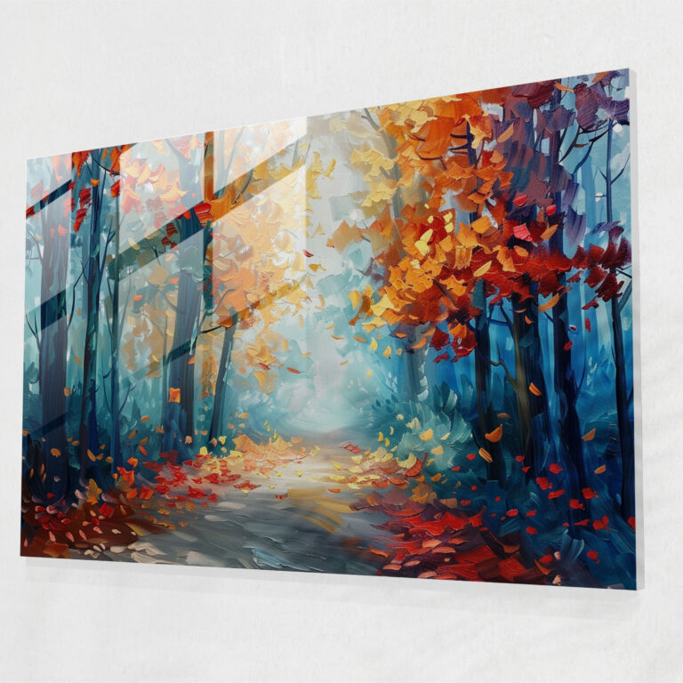 Leonid Afremov Glass Print: Enchanting Forest Path Glass Wall Art - Leonid Afremov, Wall Decoration, Home Decoration, Glass Print