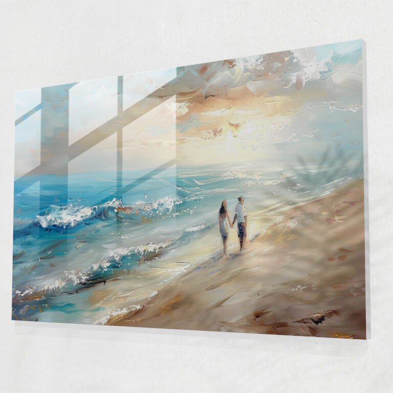 Leonid Afremov Glass Print: Dreamy Beach Glass Wall Art - Leonid Afremov, Wall Decoration, Home Decoration, Leonid Afremov