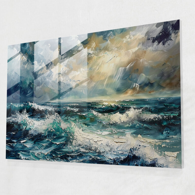 Leonid Afremov Glass Wall Art - Stormy Seascape Glass Print - Leonid Afremov, Leonid Afremov, Wall Decoration, Home Decoration