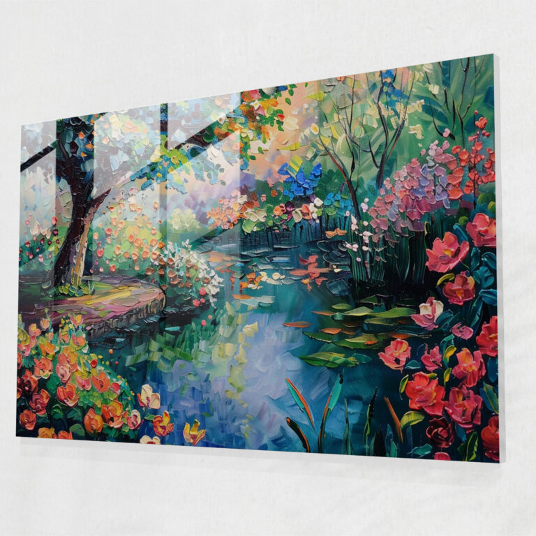 Leonid Afremov Glass Wall Art - Whimsical Garden Glass Print - Leonid Afremov, Wall Decoration, Glass Art, Glass Print