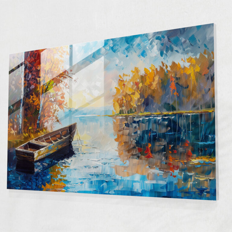 Leonid Afremov Glass Wall Art - Lakeside View Glass Print - Leonid Afremov, Home Decoration, Wall Decoration, Glass Wall Art