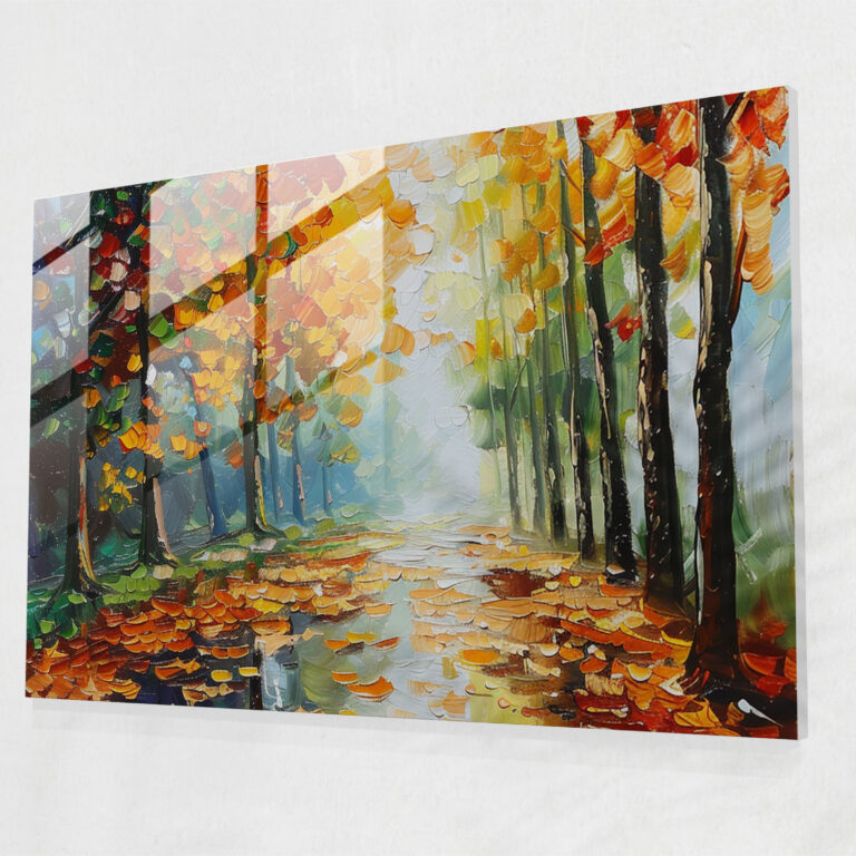 Leonid Afremov Glass Wall Art - Autumn Splendor Home Decoration - Leonid Afremov, Autumn, Glass Art, Home Decoration