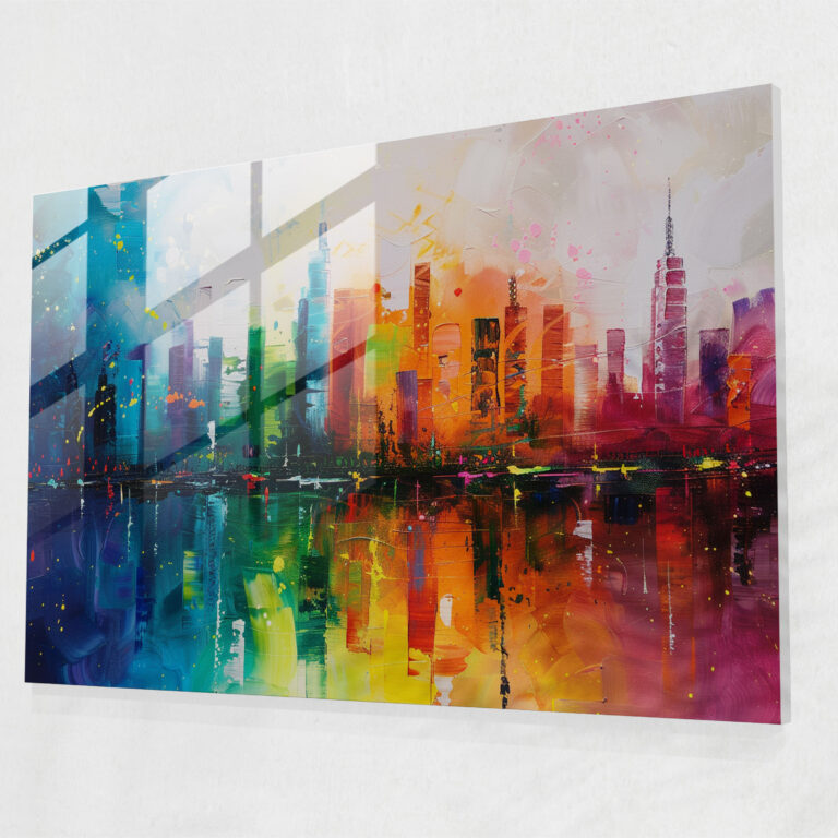 Leonid Afremov Glass Print - Colorful Cityscape Glass Wall Art - Leonid Afremov, Modern Art, Home Decoration, Glass Art