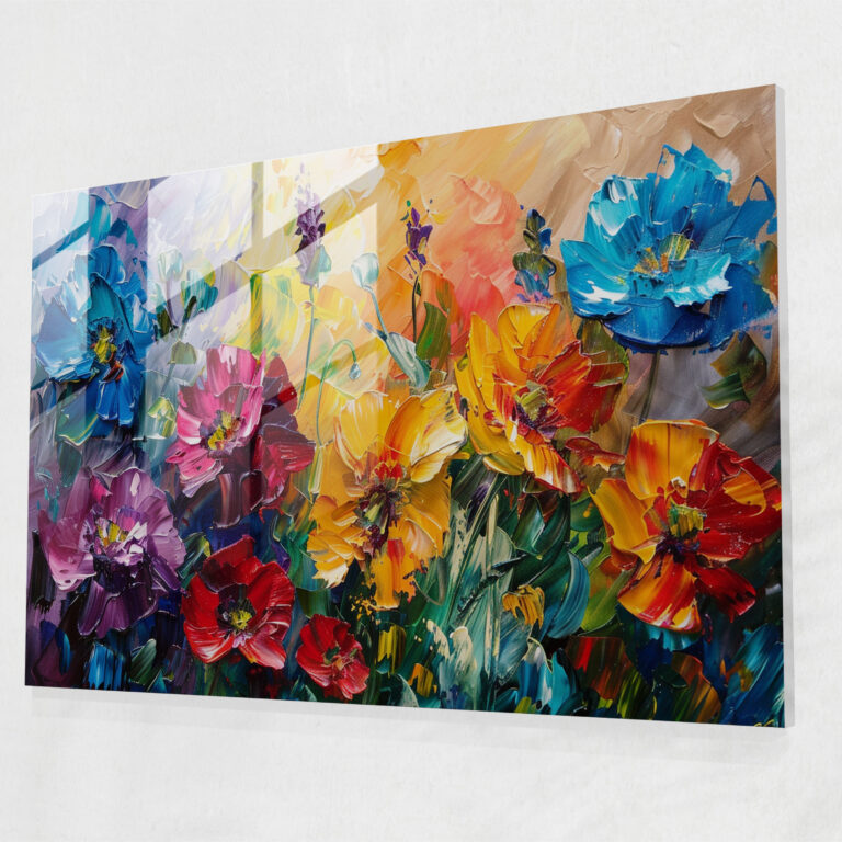 Leonid Afremov Glass Print - Vibrant Flower Garden Glass Wall Art - Leonid Afremov, Wall Decoration, Glass Print, Modern Art