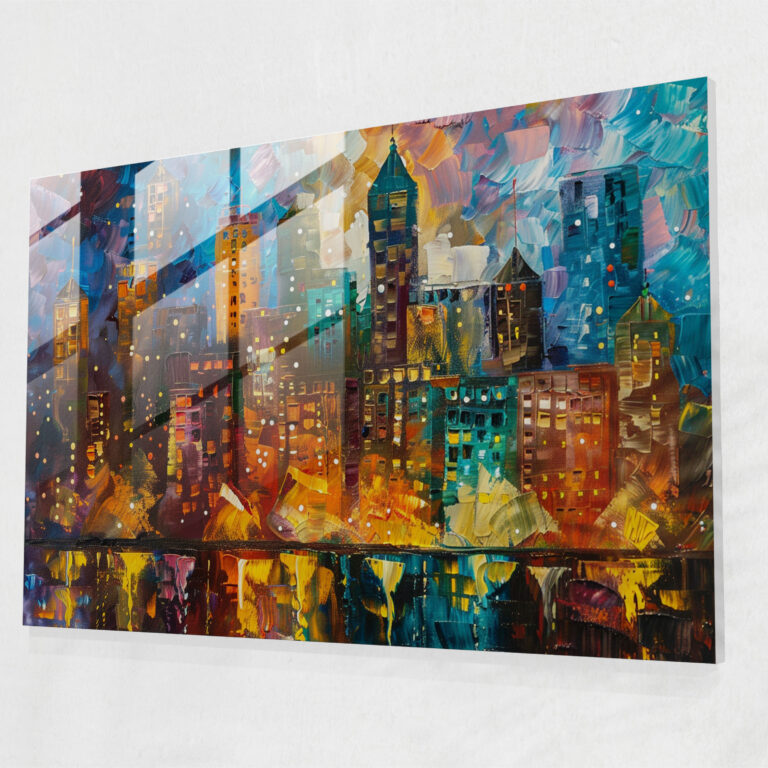 Leonid Afremov Glass Print Cityscape - Leonid Afremov, Glass Print, Leonid Afremov, Modern Art