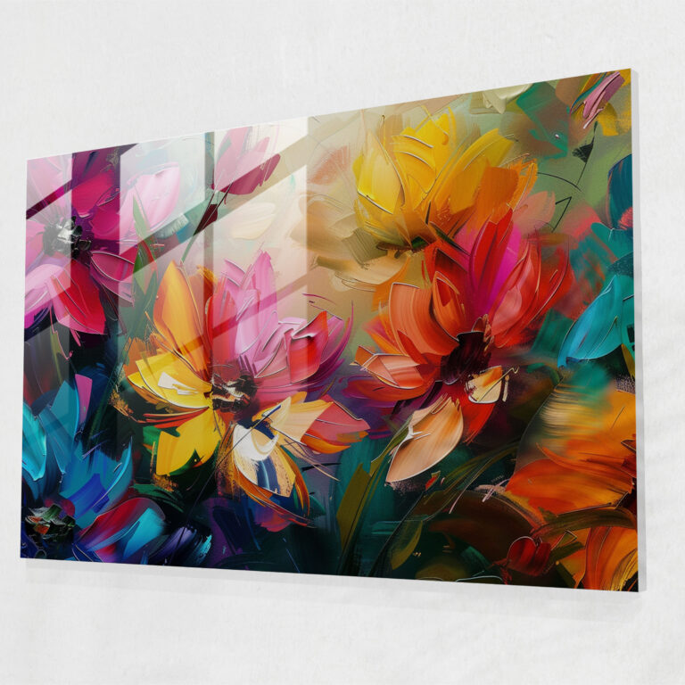 Leonid Afremov Glass Art Abstract Flowers - Leonid Afremov, Home Decoration, Leonid Afremov, Glass Art