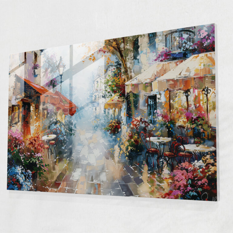Leonid Afremov Glass Wall Art Street Scene - Leonid Afremov, Modern Art, Wall Decoration, Leonid Afremov