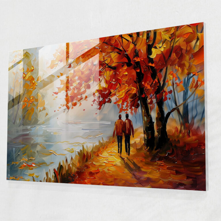Leonid Afremov Glass Wall Art Autumn Scene - Leonid Afremov, Home Decoration, Modern Art, Wall Decoration
