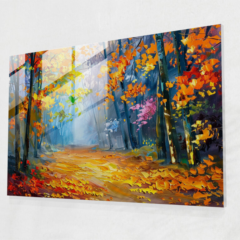 Leonid Afremov Glass Wall Art: Autumn Forest Glass Print - Leonid Afremov, Home Decoration, Leonid Afremov, Glass Art