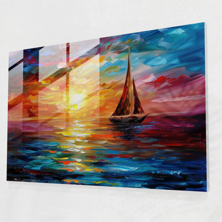 Leonid Afremov Glass Wall Art: Sunset Seascape Glass Print - Leonid Afremov, Leonid Afremov, Glass Print, Modern Art