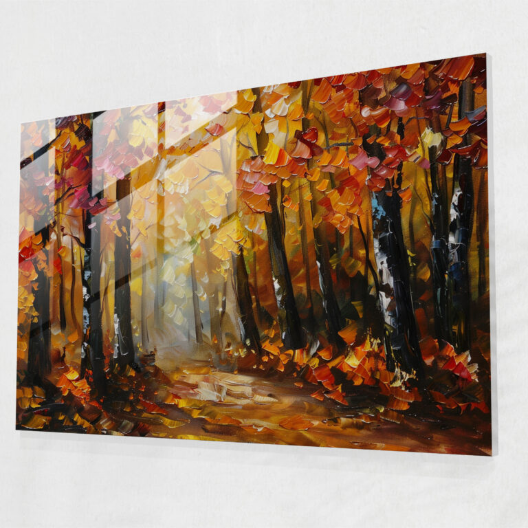 Leonid Afremov Glass Wall Art - Autumn Forest - Leonid Afremov, Wall Decoration, Glass Art, Glass Print