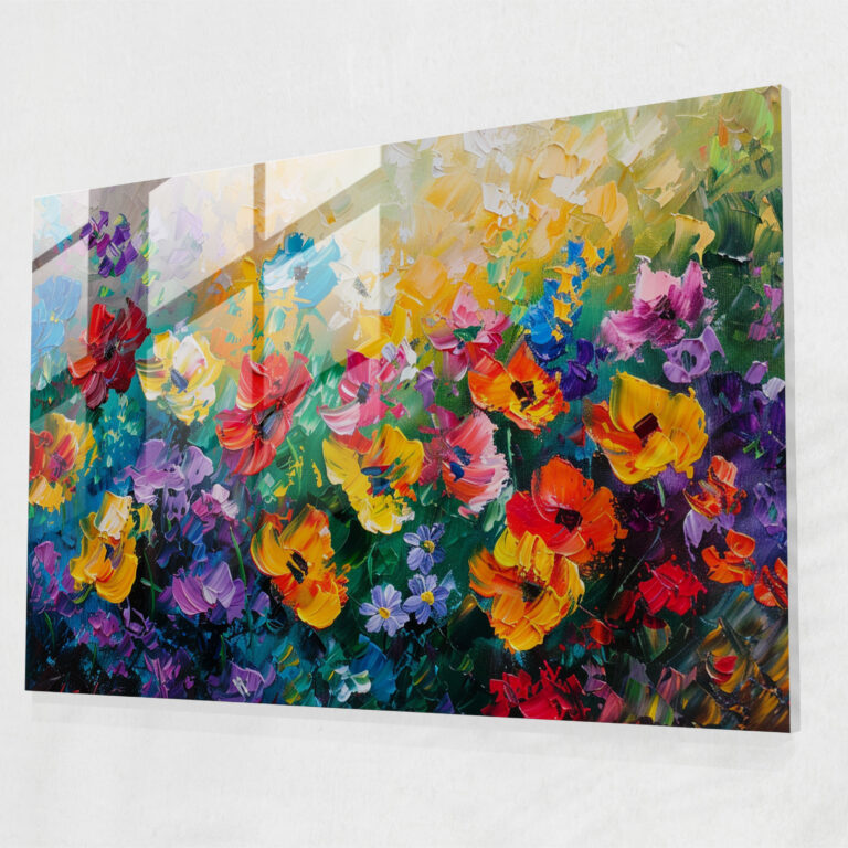 Leonid Afremov Glass Print - Floral Garden - Leonid Afremov, Leonid Afremov, Glass Wall Art, Floral Garden