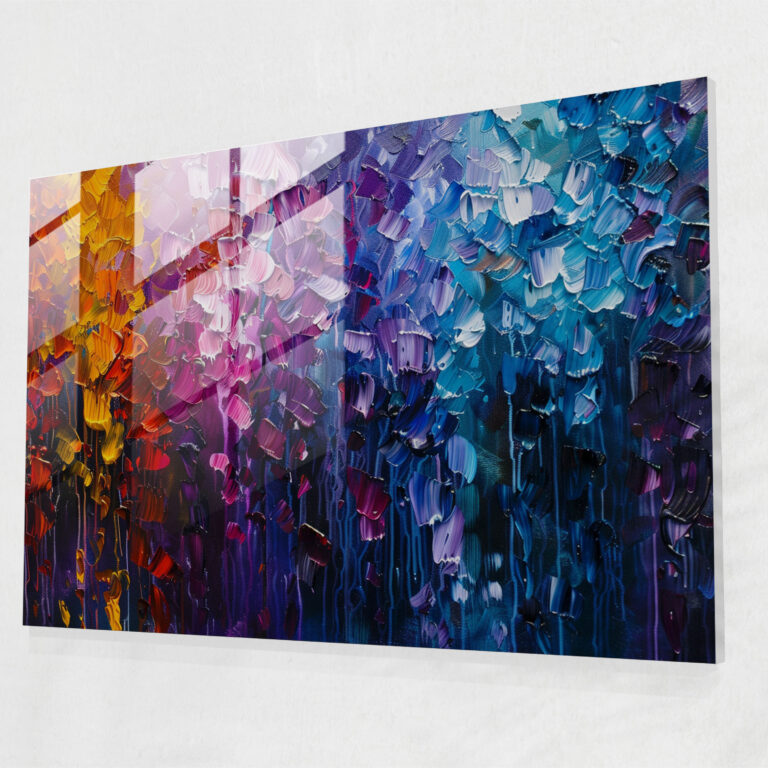 Leonid Afremov Modern Art - Abstract Rain Shower - Leonid Afremov, Wall Decoration, Modern Art, Glass Print