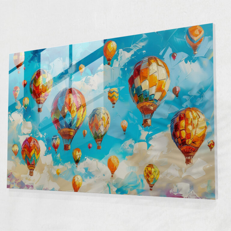 Leonid Afremov Glass Print - Whimsical Hot Air Balloons - Leonid Afremov, Glass Print, Home Decoration, Modern Art