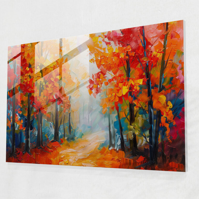 Colorful Autumn Forest Glass Print - Leonid Afremov, Modern Art, Leonid Afremov, Glass Wall Art