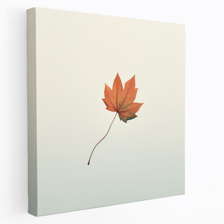 Leaves Wall Decoration - Leaves, Minimalist Illustration, Canvas Print, Wall Art