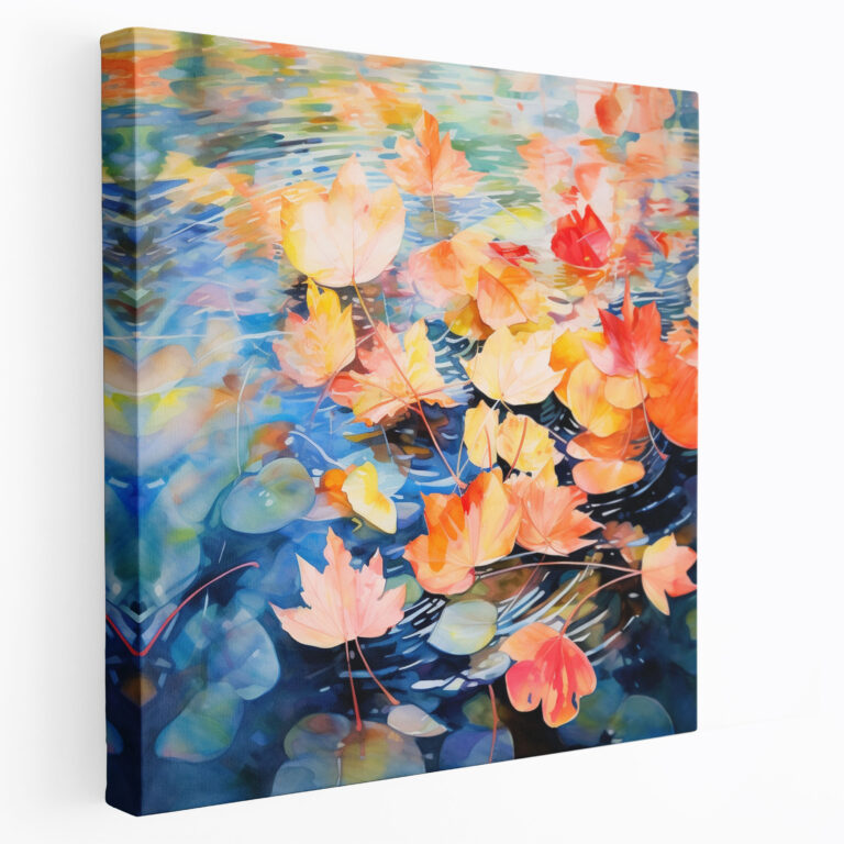 Leaves Of Autumn Canvas Print - Leaves, Abstract Watercolor Painting, Canvas Print, High-Quality Canvas Print