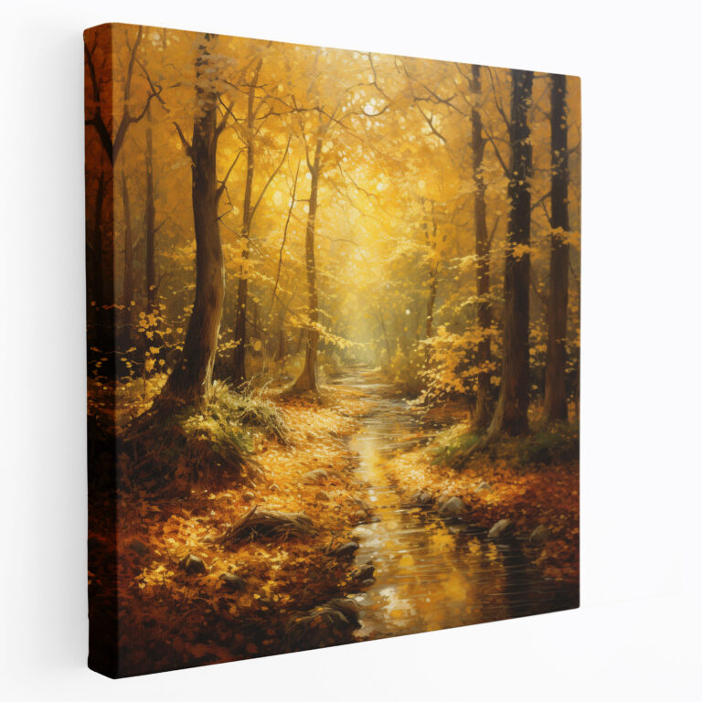 Golden Leaves Canvas Print - Leaves, Leaves, Serene Forest, Wall Art