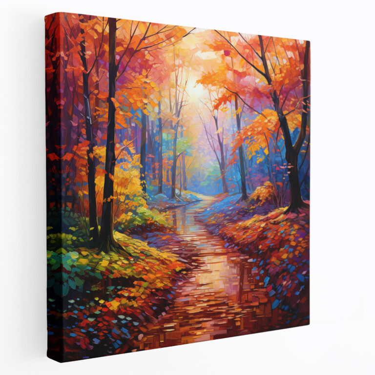 Fallen Leaves Canvas Print - Leaves, Impressionist Landscape Painting, Fallen Leaves, Canvas Print