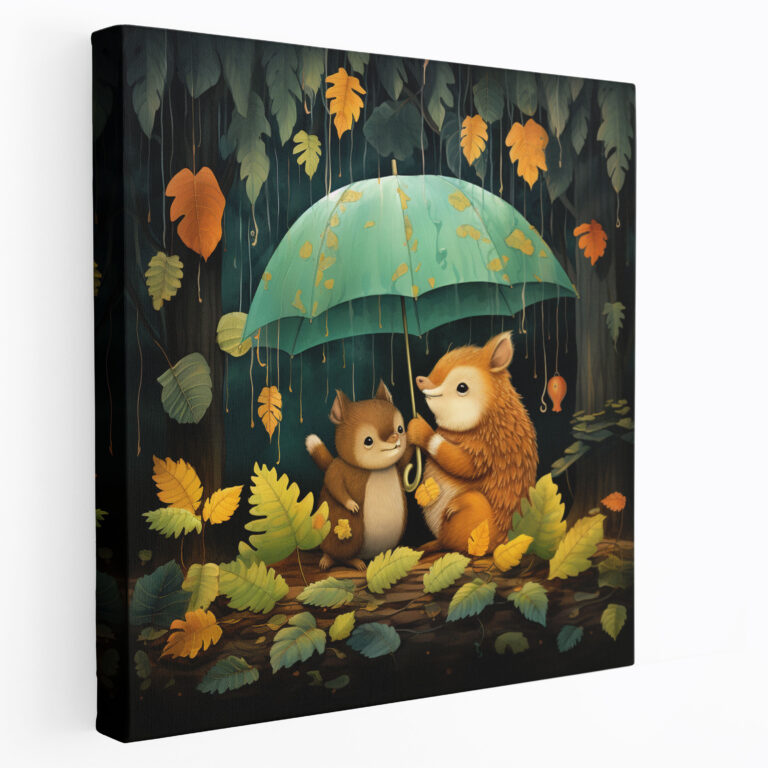 Whimsical Leaves Wall Art - Leaves, Canvas, Animals, Canvas Print