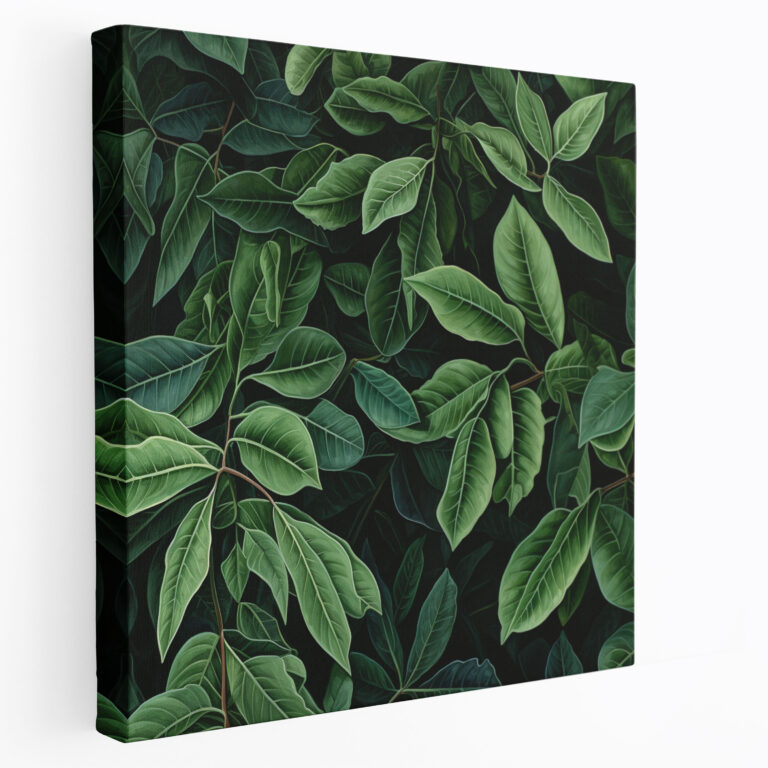 Evergreen Leaves Wall Decoration - Leaves, Wall Decoration, Canvas, Evergreen Leaves