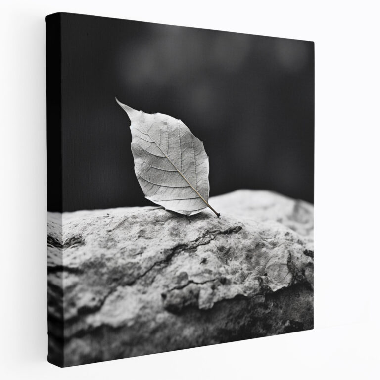 Leaves Canvas Print - Minimalist Black And White Leaf Wall Art - Leaves, Leaves, Leaf, Canvas Print