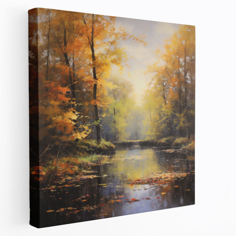 Leaves Canvas Print - Serene Autumn Landscape Wall Art - Leaves, Autumn Landscape, Impressionist, Wall Decoration