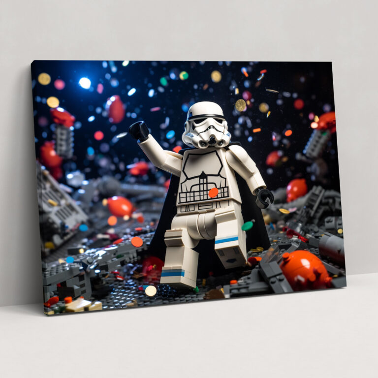Lego Canvas Print - Epic Space Battle With Star Wars Icons - Lego, Canvas Print, Lego, Canvas Wall Art