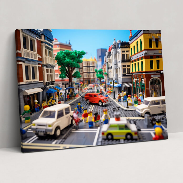 Lego Canvas Print - Bustling Urban Landscape In Lego City - Lego, Wall Art, Lego, Home Decoration