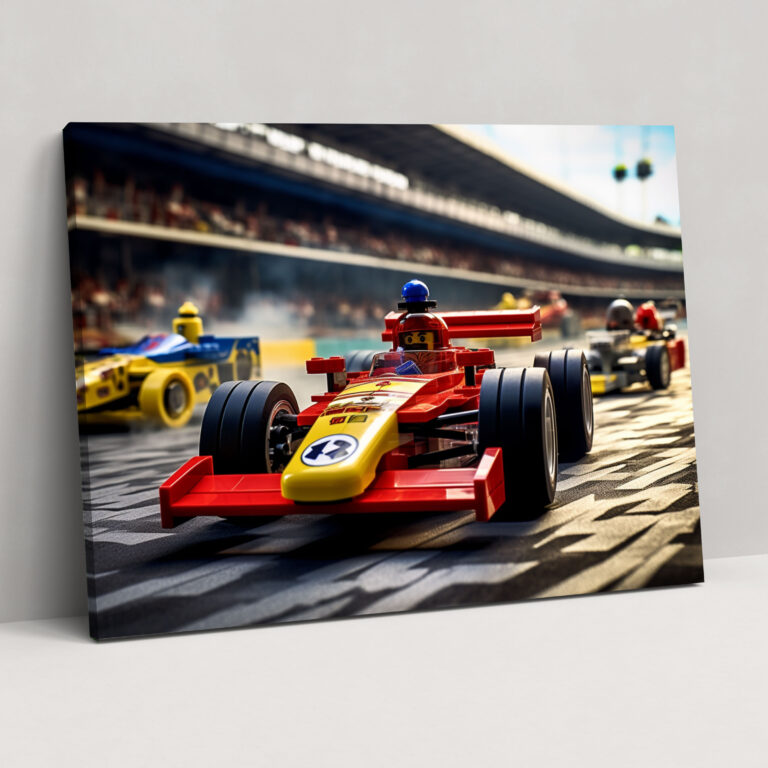 Lego Racing Vehicles Canvas Print - Lego, Canvas Wall Art, Lego Vehicles, Racing