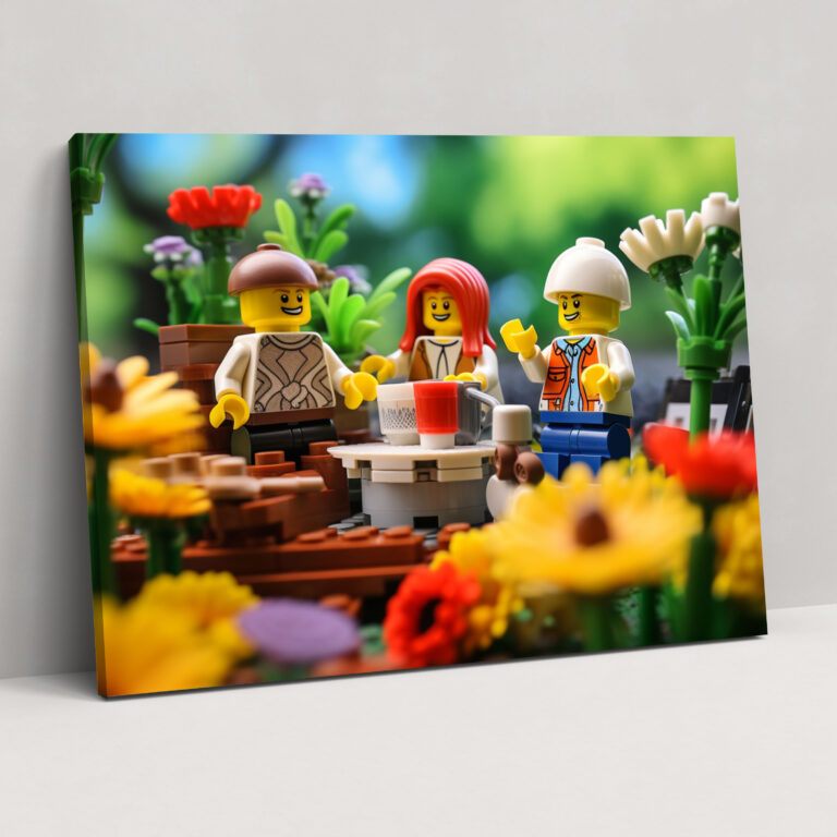 Lego Family Picnic Wall Art - Lego, Wall Decoration, Family, Lego
