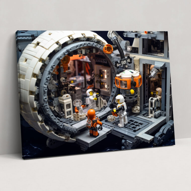 Lego Space Station Wall Art - Lego, Wall Decoration, Astronauts, Wall Art
