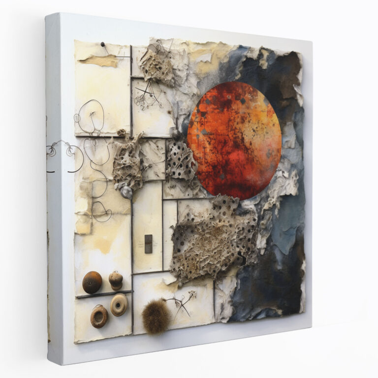 Lenticular Wall Decoration: Textured Collage - Lenticular, Canvas, Mixed Media Artwork, Lenticular