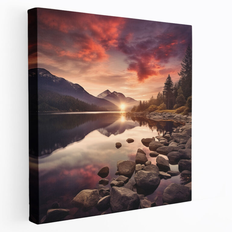 Lenticular Wall Art: Serene Sunset Reflections - Lenticular, Canvas Print, Landscape, Home Decoration