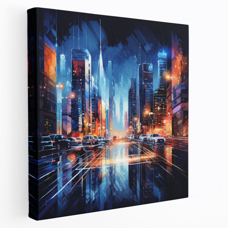 Lenticular Wall Decoration: Futuristic Night City - Lenticular, Futuristic, Abstract, Artwork
