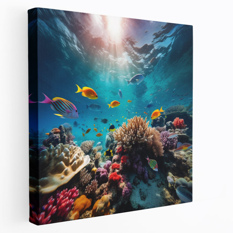 Lenticular Canvas Print: Colorful Underwater Paradise - Lenticular, Fish, Lenticular, Underwater