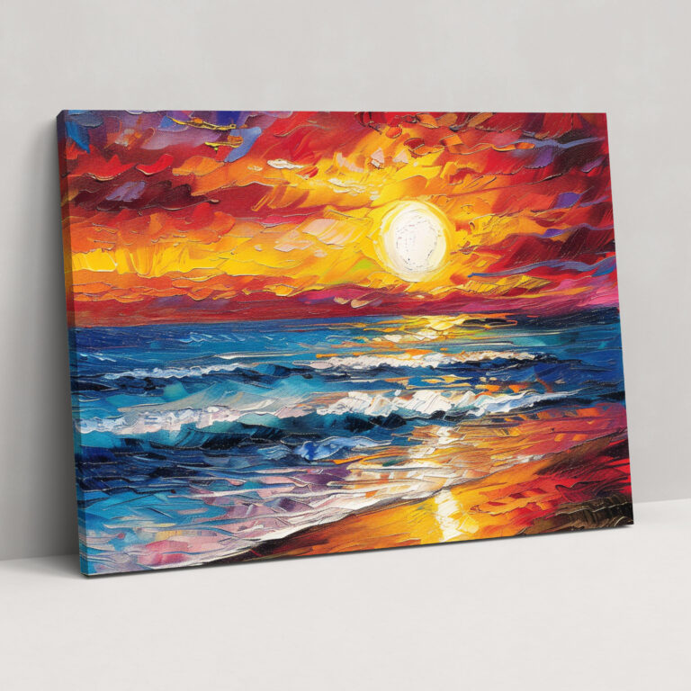Leonid Afremov Beach Sunset Canvas Print - Leonid Afremov, Canvas Print, Canvas Wall Art, Home Decoration