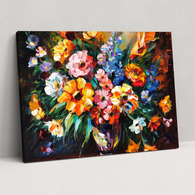 Leonid Afremov Floral Bouquet Canvas Print - Leonid Afremov, Leonid Afremov, Canvas, Canvas Print